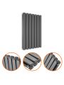 635 x 415mm Anthracite Double Oval Tube Horizontal Radiator 