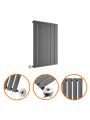 635 x 420mm Electric Anthracite Single Flat Panel Horizontal Radiator