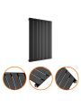 635 x 420mm Black Single Flat Panel Horizontal Radiator 