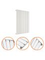 635 x 420mm White Single Flat Panel Horizontal Radiator 