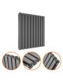 635 x 595mm Anthracite Double Oval Tube Horizontal Radiator 
