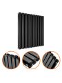635 x 595mm Black Double Oval Tube Horizontal Radiator 