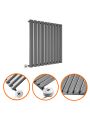 635 x 595mm Electric Anthracite Single Oval Panel Horizontal Radiator