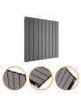 635 x 630mm Anthracite Double Flat Panel Horizontal Radiator 
