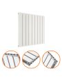 635 x 630mm White Double Flat Panel Horizontal Radiator 