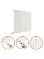 635 x 630mm Electric White Single Flat Panel Horizontal Radiator