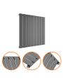 635 x 630mm Anthracite Single Flat Panel Horizontal Radiator 
