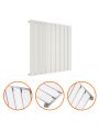 635 x 630mm White Single Flat Panel Horizontal Radiator 
