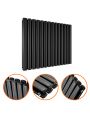 635 x 834mm Black Double Oval Tube Horizontal Radiator 