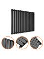 635 x 834mm Black Single Oval Tube Horizontal Radiator 