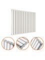 635 x 834mm White Double Oval Tube Horizontal Radiator 
