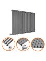 635 x 834mm Electric Anthracite Single Oval Panel Horizontal Radiator
