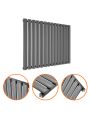 635 x 834mm Anthracite Single Oval Tube Horizontal Radiator 