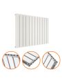 635 x 840mm White Double Flat Panel Horizontal Radiator 