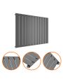 635 x 840mm Anthracite Single Flat Panel Horizontal Radiator 