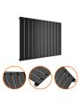 635 x 840mm Black Single Flat Panel Horizontal Radiator 