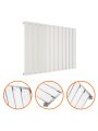 635 x 840mm White Single Flat Panel Horizontal Radiator 