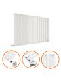 635 x 980mm Electric White Single Flat Panel Horizontal Radiator