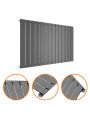 635 x 980mm Anthracite Single Flat Panel Horizontal Radiator 