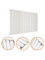 635 x 980mm White Single Flat Panel Horizontal Radiator 