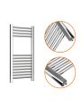 800 x 400mm Straight Chrome Heated Towel Rail