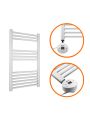 800 x 400mm Electric White Heated Towel Rail