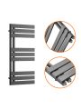 850 x 400mm Anthracite Flat Panel Bathroom Towel Radiator