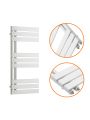 850 x 400mm White Flat Panel Bathroom Towel Radiator