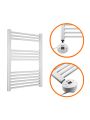800 x 600mm Electric White Heated Towel Rail