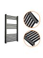 800 x 400mm Straight Black Heated Towel Rail