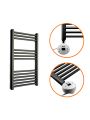 800 x 400mm Electric Black Heated Towel Rail