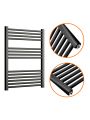 800 x 600mm Straight Black Heated Towel Rail