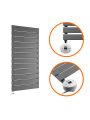 840 x 400mm Electric Anthracite Single Flat Panel Vertical Radiator