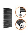 840 x 400mm Electric Black Single Flat Panel Vertical Radiator