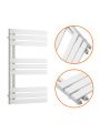 850 x 500mm White Flat Panel Bathroom Towel Radiator