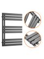 850 x 600mm Anthracite Flat Panel Bathroom Towel Radiator