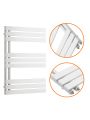 850 x 600mm White Flat Panel Bathroom Towel Radiator