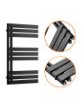 850 x 500mm Black Flat Panel Bathroom Towel Radiator