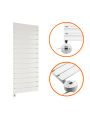 980 x 400mm Electric White Single Flat Panel Vertical Radiator