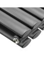 400 x 1652mm Anthracite Double Oval Tube Horizontal Radiator