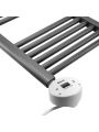 1600 x 600mm Electric Anthracite Heated Towel Rail