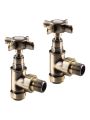 Traditional Brass Radiator Valves, Angled Fitment