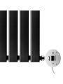 400 x 630mm Electric Black Single Flat Panel Horizontal Radiator
