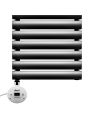 1180 x 400mm Electric Black Single Oval Panel Vertical Radiator