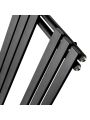 1510 x 600mm Black Flat Panel Bathroom Towel Radiator