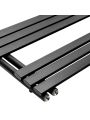 850 x 400mm Black Flat Panel Bathroom Towel Radiator