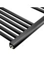 1600 x 600mm Straight Black Heated Towel Rail