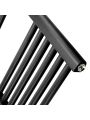 1600 x 600mm Straight Black Heated Towel Rail