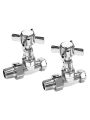 Traditional Chrome Radiator Valves, Straight Fitment