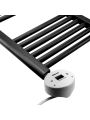 1600 x 600mm Electric Black Heated Towel Rail